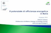 Politecnico di Milano, Energy & Strategy Group www ... · Motori elettrici Inverter UPS Rifasamento carichi elettrici Sistemi di combustione efficienti Interventi «sistemici» Aria