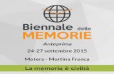 Anteprima 24-27 settembre 2015 Matera - Martina Franca · Pubblicazione del primo studio del dr Alzheimer sulle malattie della memoria ... da strategie amministrative incentrate sulla