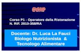 Docente: Dr. Luca La Fauci Biologo Nutrizionista ... · COSA SONO? I cereali sono le piante come il frumento, ... CEREALI E DERIVATI CEREALI E DERIVATI ----TUBERI AMIDACEITUBERI AMIDACEI