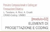 Pensiero Computazionale e Coding per PROGETTAZIONE E ... · l’innovazione Didattica L. Tarsitano, A. Ricci, A. Croatti CRIAD-Coding / UNIBO 1. AGENDA ... • sceneggiatura = programma