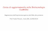 Corso di aggiornamento sulle Biotecnologie CusMiBio · Corso di aggiornamento sulle Biotecnologie CusMiBio Regolazione*dell’espressione*genicadal*DNA*alle*proteine* Prof.*Paolo*Plevani,**Aula200,*22/09/2014*