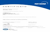 001 9001 Italiano - comerisrl.com · Fontana Fredda 29010 Cadeo (PC) Italia Sistema di gestione in accordo a ISO 9001 : 2015 In accordo con le procedure TÜV NORD CERT, si certifica