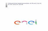 Situazione patrimoniale di Enel S.p.A. al 31 marzo 2018 · 3 Stato patrimoniale di Enel SpA al 31 marzo 2018 Milioni di euro Note ATTIVITA' al 31.03.2018 al 31.12.2017 Variazione