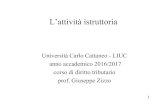 Università Carlo Cattaneo - LIUC anno accademico 2016/2017 ...my.liuc.it/MatSup/2016/L14305/lezioneistruttoria.pdf · corso di diritto tributario prof. Giuseppe Zizzo. 1. oggetto