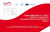Legge Regionale n.4 -2017 Norme in materia di ...europa.basilicata.it/fse/.../2016/06/slide_LR_SERVIZI_LAV-Sabia-MR.pdf · Dipartimento Politiche di Sviluppo, Lavoro, Formazione e