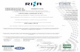 CERTIFICATO N. 25397/12/S CERTIFICATE No. · PROGETTO FORNITO DAL CLIENTE. ... ISO 9001:2015 The use and validity of this certificate are subject to compliance with the RINA document