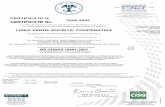 CERTIFICATO N. OHS-2855 CERTIFICATE No. LINEA VERDE ... · bs ohsas 18001:2007 slaughtering of cattle with sectoning, processing, portioning, packaging of meat. management of supermarket