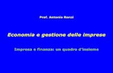 Prof. Antonio Renzi - Sapienza Università di Roma · 2 Argomenti Prof. A. Renzi – Economia e Gestione delle Imprese – Impresa e finanza 1. I presupposti della finanza 2. Cenni