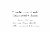 Contabilità nazionale: fondamenti e sistemi - CORE · 2013-07-09 · fondamenti e sistemi Jacopo Di Cocco Corso di CN per EPELM – AMS- Università di Bologna . I punti da trattare