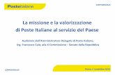 La missione e la valorizzazione Italiane al servizio … raddoppiata in 15 anni 2 7 0 20 40 60 Euro per famiglia al mese ‐70% 1998 2013 57 28 0 20 40 60 1998 Euro per famiglia al