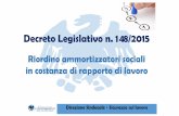 Decreto Legislativo n. 148/2015 - Confcommercio Milano · PROCEDIMENTO AMMINISTRATIVO CIGO PRESENTAZIONE DOMANDA a INPS competente per territorio per via telematica entro 15 gg da