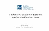 Il Bilancio Sociale nel Sistema Nazionale di valutazione · àRivedere le analisi e le autovalutazioni del Rapporto precedente I possibili aggiornamenti, con le nuove analisi ...