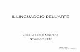 IL LINGUAGGIO DELL'ARTE - leomajor.pn.it · IL LINGUAGGIO DELL'ARTE Liceo Leopardi-Majorana Novembre 2013 Alberto Sonego Università degli Studi di Padova