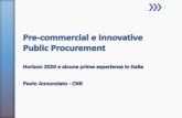 Public Procurement (% del Pil) - Proxenter1).pdf · • Analizzare e confrontare i pro e i contro di soluzioni alternative. Conferme sulle esigenze funzionali/prestazionali (lato