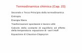 Termodinamica chimica (Cap. 23) - chem.uniroma1.it · Termodinamica chimica (Cap. 23) Secondo e Terzo Principio della termodinamica Entropia Energia libera Trasformazioni spontanee