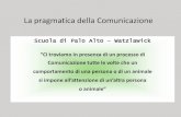 La pragmatica della Comunicazione - simpatia.it pragmatica della... · La pragmatica della Comunicazione Scuola di Palo Alto – Watzlawick “Ci troviamo in presenza di un processo