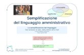 legittimit  chiarezza Semplificazione del linguaggio .amministrativo (legge n.241 del 1990 e successive