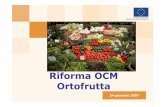 Riforma OCM Ortofrutta - ec.europa.eu · nell’Unione Europea Sostenere gli sforzi degli agricoltori per la protezione dell’ambiente Semplificare e ridurre i costi amministrativi