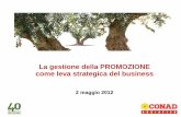 La gestione della PROMOZIONE come leva strategica del businesseconomiaediritto.unimc.it/it/ricerca/conferenze/del-dipartimento/... · come leva strategica del business 2 maggio 2012