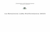 Comune di Gavorrano 2013p.pdf · della performance organizzativa rispetto a quanto preventivamente definito in sede di pianificazione. ... (approvato con deliberazione Commissariale