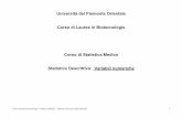 Università del Piemonte Orientale Corso di Laurea in …magnani/pdf/biotech_2009_2_Statistic... · 2009-12-15 · Box plot (diagramma a scatola e baffi) Fornisce una rappresentazione