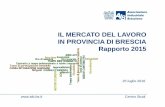 IL MERCATO DEL LAVORO IN PROVINCIA DI BRESCIA …brescia2.it/wp-content/uploads/2016/07/IL-MERCATO-DEL... · 2016-07-25 · 2 Centro Studi •Struttura e dinamica dell’occupazione