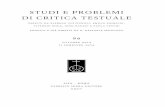 STUDI E PROBLEMI DI CRITICA TESTUALE - isime.it virtuale/F. Della... · per l’Italia unita (1840-1940) (Alessandro Carlucci) p. 332; Fabio Atzori, ... Carla Maria Monti, Giuseppe