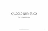 CALCOLO NUMERICO - Giuseppe Di Capuagiudic.altervista.org/wp-content/uploads/CALCOLO NUMERICO.pdf · approssimazione che vanno sotto il nome di Algoritmi di Calcolo Numerico •Si