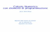 Calcolo Numerico con elementi di programmazionepasca/corso/slides/calcolo_numerico/eq_nn... · Calcolo Numerico con elementi di programmazione (A.A. 2014-2015) Appunti delle lezioni