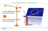 Ance Reggio Emilia –20 Aprile 2018 IL DOCUMENTO DI GARA ... · IlDocumentodiGaraUnicoEuropeo–cos’è. ... Il soccorso istruttorio ... Il formulario di DGUE è stato aggiornato