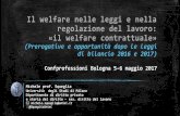 Il welfare nelle leggi e nella regolazione del lavoro: «il ... · La «previdenza (o welfare) contrattuale» ... Prerogative e opportunità dopo le leggi di bilancio 2016 e 2017.