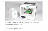 Cosa e’ , come funziona e a cosa serve una stampante 3D · • Il software di gestone della stampante è in grado di generare anche i ... utlizzare una stampante 3D anche in modo