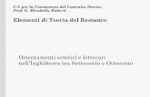 Elementi di Teoria del Restauro - DEL RESTAURO... · Elementi di Teoria del Restauro Orientamenti estetici e letterari ... (1729-1797) in cui si sostiene il primato del Sublime sul