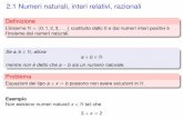2.1 Numeri naturali, interi relativi, razionali · ... costituito dallo 0 e dai numeri interi positivi è l’insieme dei numeri naturali. ... La misura della diagonale di un quadrato