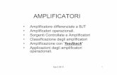 AMPLIFICATORI - Dipartimento di Matematica e Fisicawebusers.fis.uniroma3.it/~devincenzi/Esp-3/AMPLIFICATORI.pdf · Esp-3 09-10 1 AMPLIFICATORI • Amplificatore differenziale a BJT