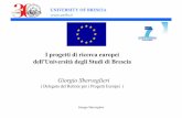I progetti di ricerca europei dell’Università degli ... · I progetti di ricerca europei ... Obiettivi e fasi realizzative ( slide 2010) ... Altre strutture di UNIBS per Progetti