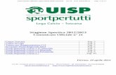 Stagione Sportiva 2012/2013 - uisp.it · Risultati Finale Squadre Ris VALDERA - PISA 1 – 2 ... Finali Regionali 2012 - 2013 Calcio a 5 Femminile Le gare saranno tutte ad eliminazione