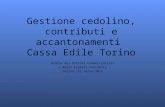 CEDOLINO · PPT file · Web viewGestione cedolino, contributi e accantonamenti Cassa Edile Torino Ordine dei Dottori Commercialisti e degli Esperti Contabili Torino, 21 marzo 2012