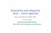 Discipline psicologiche Siss – Corsi specialilaral.istc.cnr.it/borghi/SISS1-2006-07-mem.pdf · semantici. Ippocampo: ruolo di ... programmi motori. ... • Reti neurali: modellate
