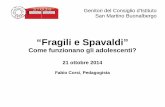 “Fragili e Spavaldi” - Fabio Corsi, libero pedagogista · avvengono, proprio durante la pubertà, nell'ippocampo e nel GABA (un neurotrasmettitore che nei mammiferi è responsabile