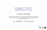 Linguaggi e Traduttori: Introduzione al corsotac/LT-GE/Materiale/Introduzione.pdf · Analizzatore lessicale (Scanner) ... Le dimensioni del codice e il consumo di risorse sono altri