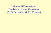 Calcolo differenziale: Derivata di una Funzione (M.S ...docenti.unicam.it/tmp/5893.pdf · Calcolo differenziale: Derivata di una Funzione (M.S.Bernabei & H. Thaler) Applicazioni del