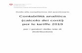 Contabilità analitica (calcolo dei costi) per le tariffe 2019 · Guida alla compilazione del questionario Contabilità analitica 2018 Pagina 3 104 \ COO.2207.105.2.397424 Spiegazioni