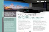 VPL-VW760ES Il meglio dell'intrattenimento per Home Cinema · nero profondo ai punti di luce luminosi e brillanti. Reality Creation Goditi la tua raccolta di Blu-ray™ Full HD in