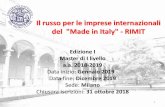 Il russo per le imprese internazionali del Made in Italy ... · Daft R.L. (2013), Organizzazione aziendale, 5a edizione, APOGEO, Milano. 17 In collaborazione con HIGH SCHOOL OF ECONOMICS