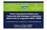 Il Polo Universitario di Edolo verso l’Università della ... · Il Polo Universitario di Edolo verso l’Universitàdella Montagna in attuazione dell’accordo di programma MIUR
