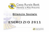 Bilancio Sociale Cr.Novella 2011 - Cassa Rurale … Cassa Rurale destina consistenti risorse per il miglioramento della qualità della vita nel territorio. UN TOTALE DI 320.000 EURO
