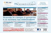 Scende in campo il governo - serenissimanotizie.com · Rete invita i cittadini a votare S ... le ragazze della Fsgc sfidano il Parma: ... si schiera apertamente nella tornata referen-