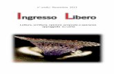 n° undici Novembre 2013 Ingresso Libero · PDF., altrimenti presso la copisteria Arcobaleno di Giancarlo Sassatelli è depositato lo stesso file che potrà essere stampato. Per i