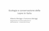 Ecologia e conservazione della Lepre in Italia - sief.itsief.it/data/documents/Meriggi_A.pdf · • Declino generale della lepre in tutta Europa • Percezione di un declino generalizzato